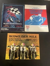 Lot Of 3 Vintage Motorcycle Racing Magazines/ Programs