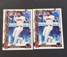 Jose Ramirez 2025 Topps Holiday SNOWFLAKE Variation + Base #H195 (back Of Card)