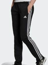 Adidas Women Ladies Essential 3 Stripes Black  White Track Pants M Medium NWT