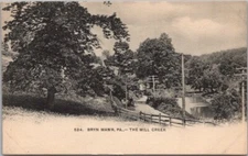 c1900s BRYN MAWR, Pennsylvania Postcard "THE MILL CREEK" Undivided Back / UNUSED