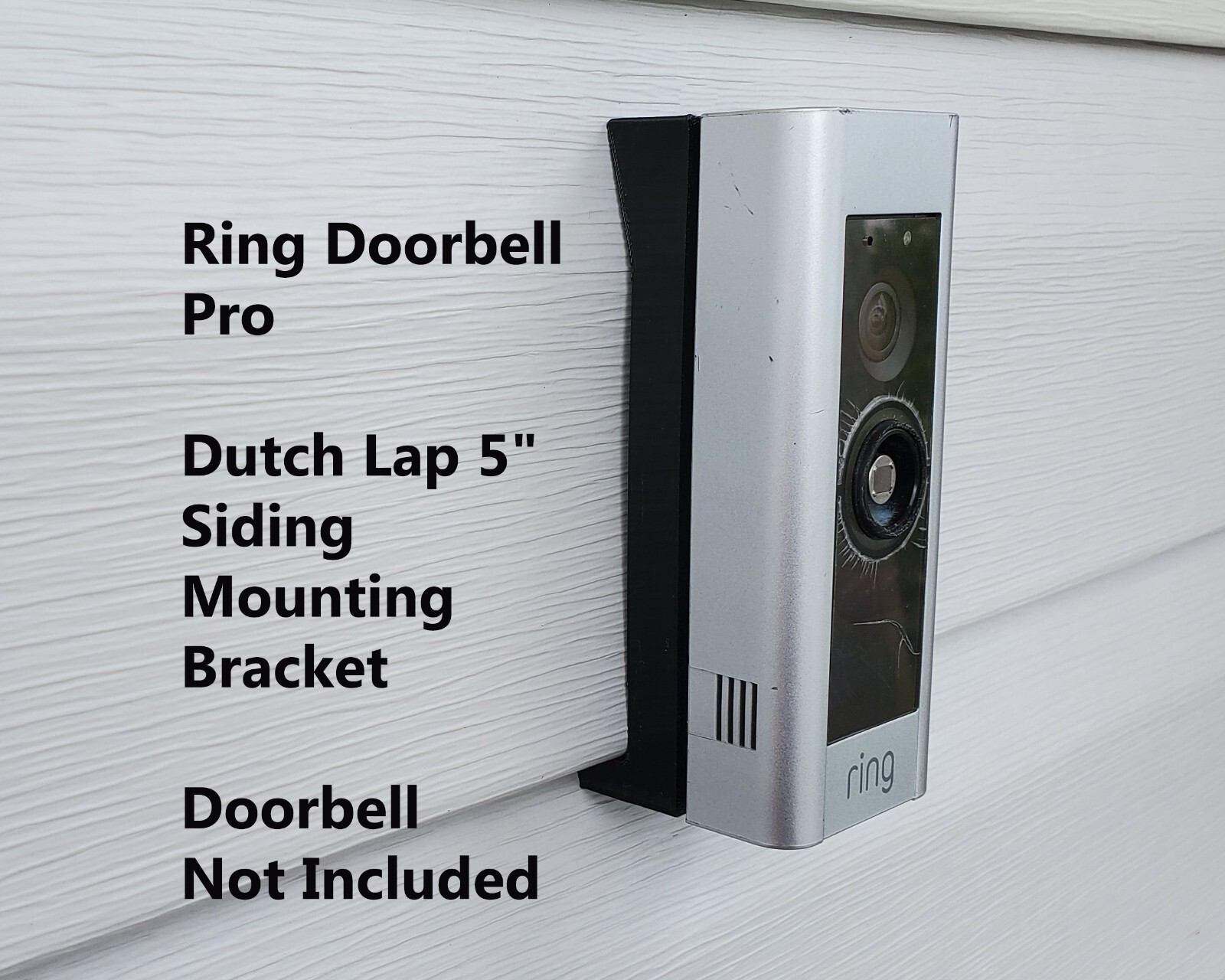 Ring Doorbell Pro Dutch Lap 5-Inch Siding Mounting Bracket Wedge UV-Resistant-image