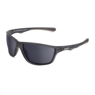 SINNER EYAK Herren/Damen POLARISIERTE Sonnenbrille MATT KRISTALL SCHWARZ/BLITZSPIEGEL