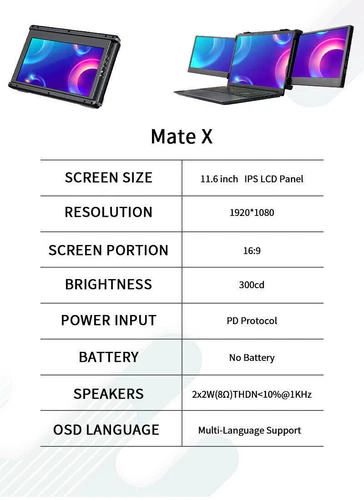 Triple Portable Monitor for Laptop FHD IPS Display Screen Dual Monitor Extender - Picture 9 of 21