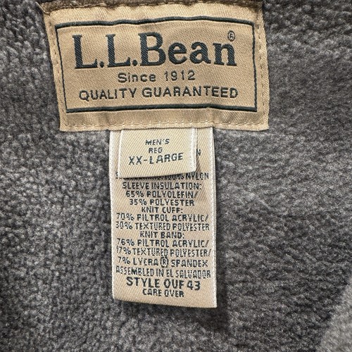 Vintage LL BEAN FULL ZIP FLEECED LINED SOFT SHELL GREEN JACKET MEN Size XXL - Picture 7 of 9