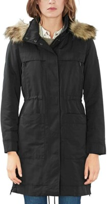 Edc Esprit Parka Damen Winter Mantel Steppmantel Kunstfell Kapuze
