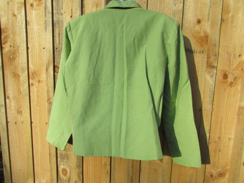 Coldwater Creek Green Full 7 Button Collared Silk Blend Lined Blazer Size 12 - Picture 6 of 6