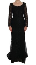 DOLCE & GABBANA Dress Black Floral Cutout Ricamo Mesh IT38/ US4 /XS RRP $7200 