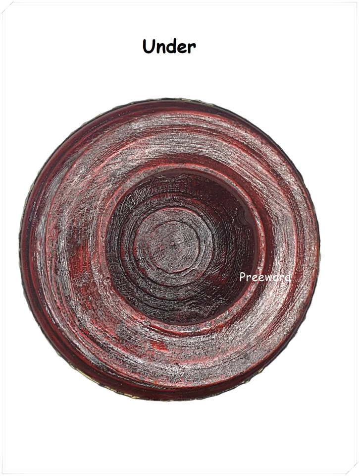 10" Thai Lanna Khantoke Serving Tray Handcraft Restaurant Spa Decor Round Wooden - Image 4 of 4