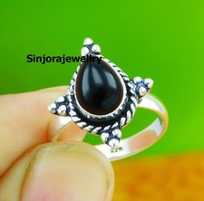 Black Onyx Gemstone 925 sterling silver handmade Gift Ring US size 5 to 10