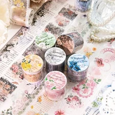 Lace Flowers PET Matte Masking Tape Stickers Journal Card Scrapbooking Supplies