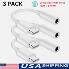 USB-C Type C to 3.5mm AUX Headphone Jack Adapter Lot For iPhone 16/Android Phone