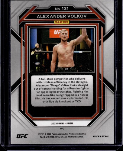 2023 Panini Prizm UFC ALEXANDER VOLKOV White Sparkle Prizm #131 SSP - Picture 2 of 2