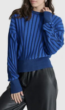 DKNY Women's Transfer Stitch Sweater Blue Size M 6454
