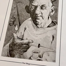 Charles Bragg Vtg Book Plate Print The Filling Dentist Sardonic Surgeon Medicine