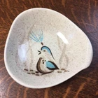 Lot of 2 Red Wing Pottery Bob White Quail 5 3/4" Fruit Bowls Hand Painted USA
