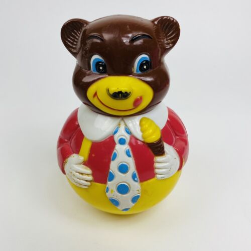 1972 The First Years Roly Poly Bear Giocattolo Kiddie Products Inc. Vintage - Foto 1 di 7