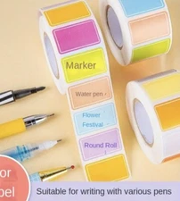 500 pcs Sticker Labels/Seals Roll Spring Pastel Blank Semi Gloss Self Adhesive