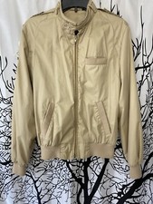 Vintage BARRY DOLAN Bomber Jacket Beige Tan Khaki Small Excellent Cond