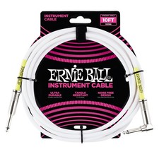 Ernie Ball 10ft White Straight/Angled Instrument cable P06049