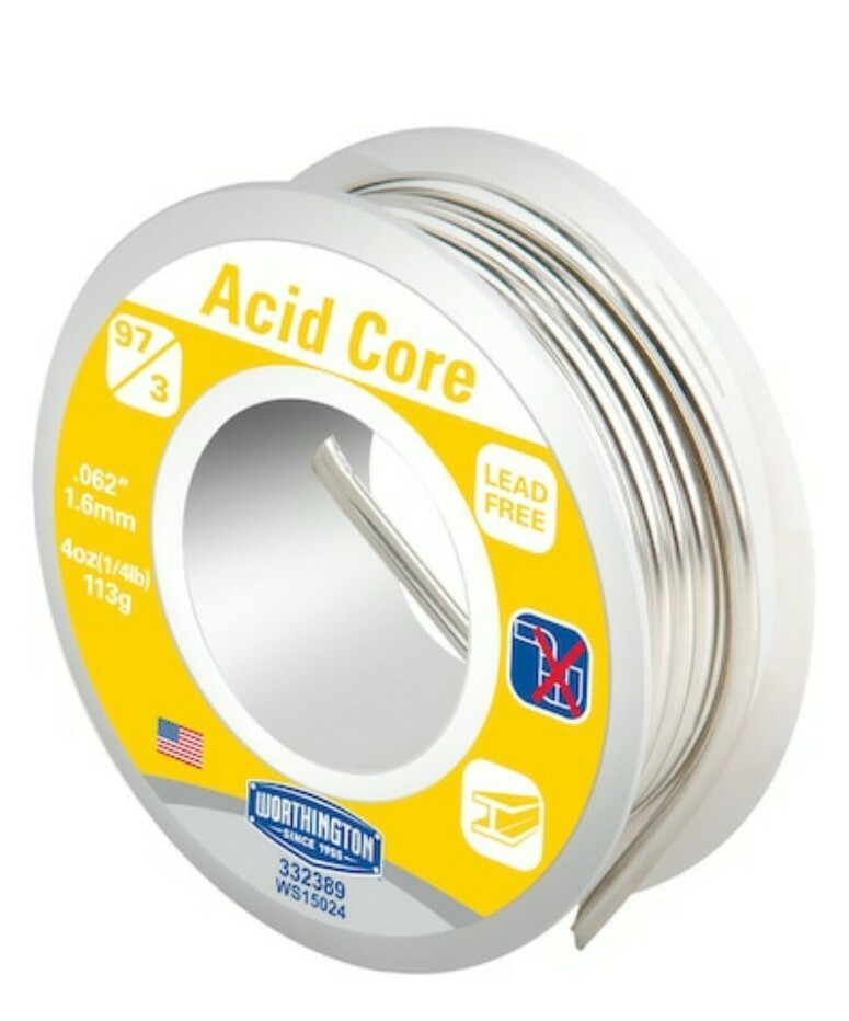 Image 01 -  Worthington 4-oz General Metal Solder, Acid Core ,lead free