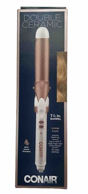 ConAir Double Ceramic Curling Iron 1.25 Inch - Rose Gold