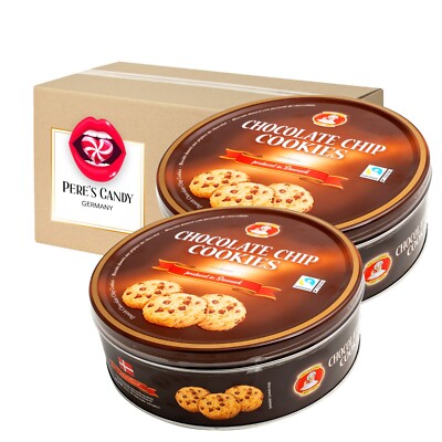 Dänische Butterkekse Chocolate Chip Cookies Gebäckmischung Dose 2er Pack2 x 454g