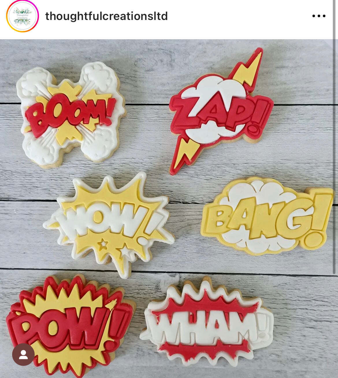 Sound effect cookie cutters and stamps - Boom Wham Bang Pow Zap Wow