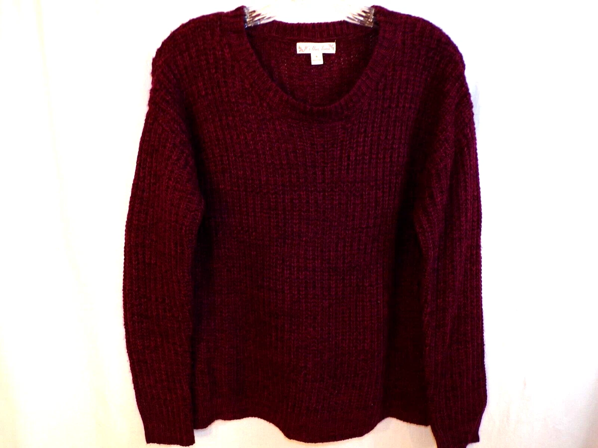 It s Our Time Women s Knit Sweater Size S Burgundy Pullover Long