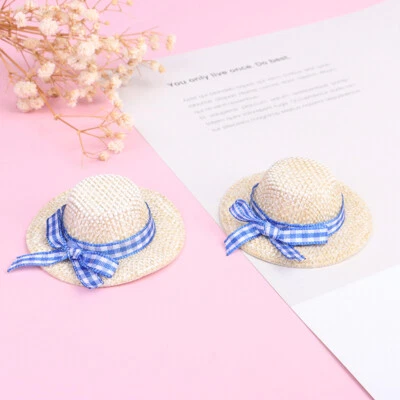 MARKENLOS 2 Stück Maßstab 1:6 Puppenhaus Miniatur Strohhut Zopf Set Bekleidung Accessoires