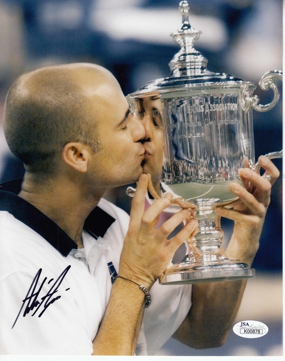 Andre Agassi Signed Tennis 8x10 photoJSA COA Authentic | eBay