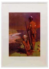 Anschutz Thomas P Indians On The Ohio A3 A4 Framed Print Picture