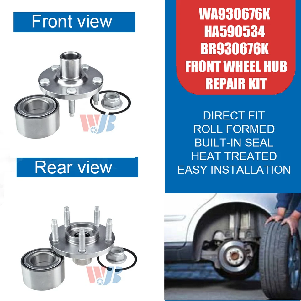 2PCS Front Wheel Hub Repair Kit For Ford Edge/Lincoln MKX HA590534 BR930676K Foto 2 de 4