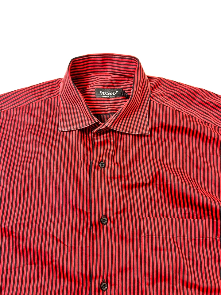 Camisa St. Croix Roja Rayas Manga Larga Con Botones Para Hombre L Bonita Foto 2 de 4