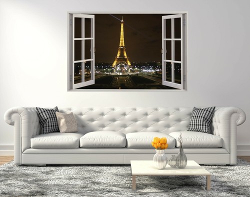 Eiffel Tower Paris Landscape Wall Decal Paris Wall Mural Vinyl Sticker - Picture 2 of 7