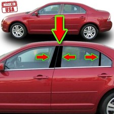 Black Pillar Trim For Ford Fusion Mercury Milan 06-09 6pc Set Door Post