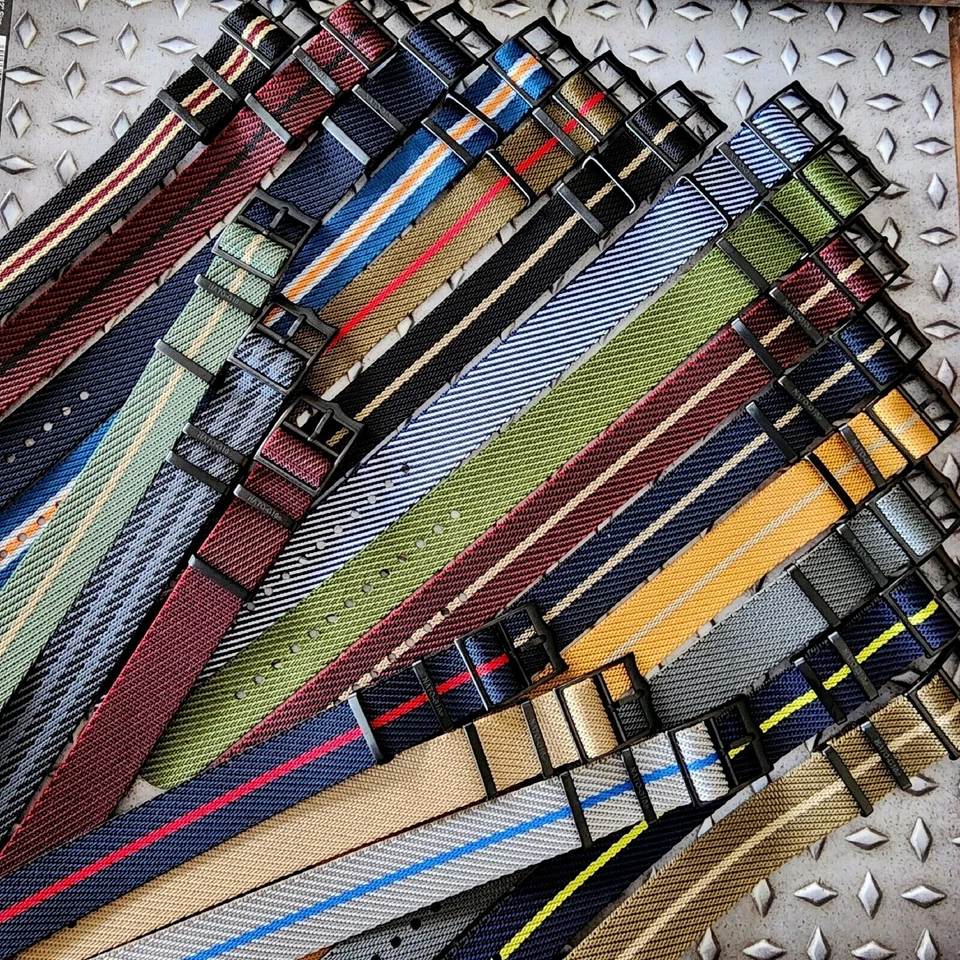 NATO ® Correa Tejido de Sarga Paso Único Ajustable Nylon G10 Correa de Reloj Hebillas PVD Foto 4 de 4