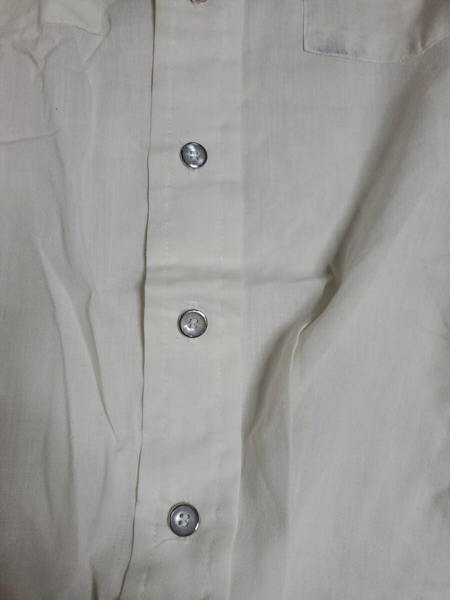 Vintage Career Club 60s Cotton Shirt Large Cream Floral Vintage Career Club 60s Cotton Shirt Large Cream Floral
