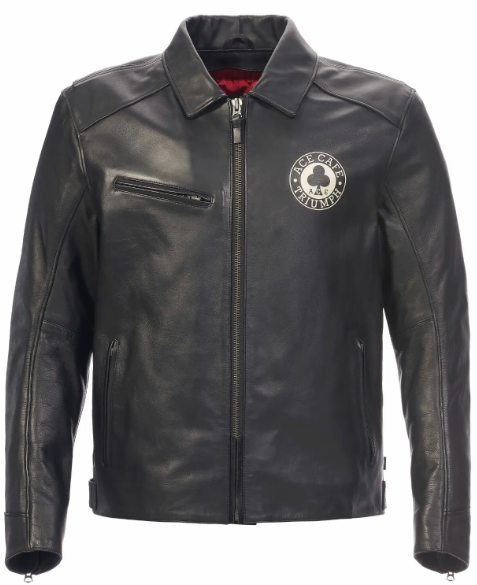 Triumph Men's Ace Cafe Black Leather Motorcycle Jacket New