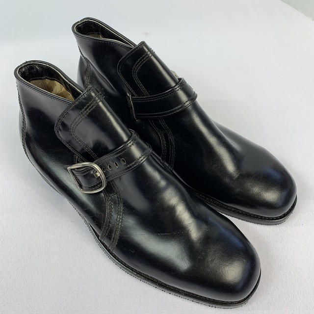 Men’s 9.5 Iron Age Leather Safety Toe Dress Shoes Slip On Black Good