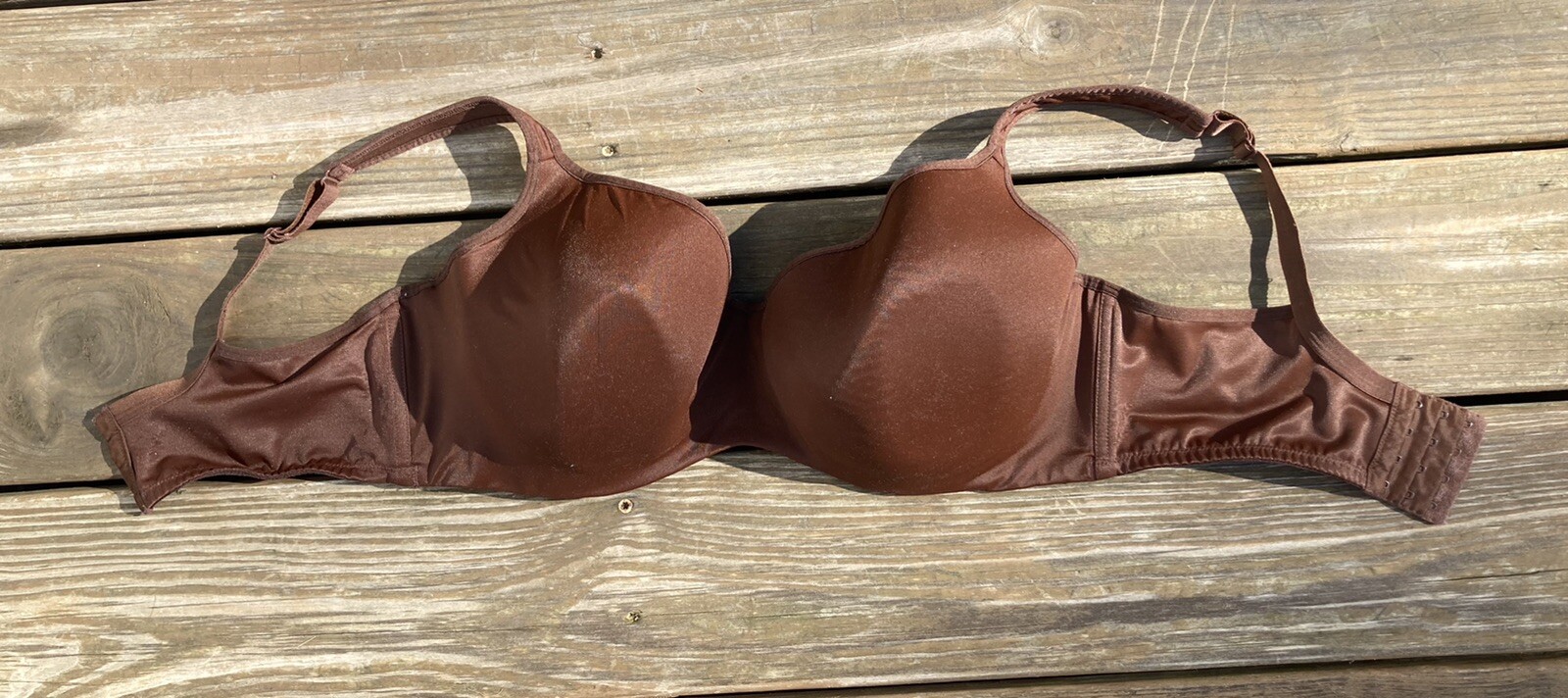 Cacique 42 DDD Brown Satin Lane Bryant Plus Bra Unde… Gem