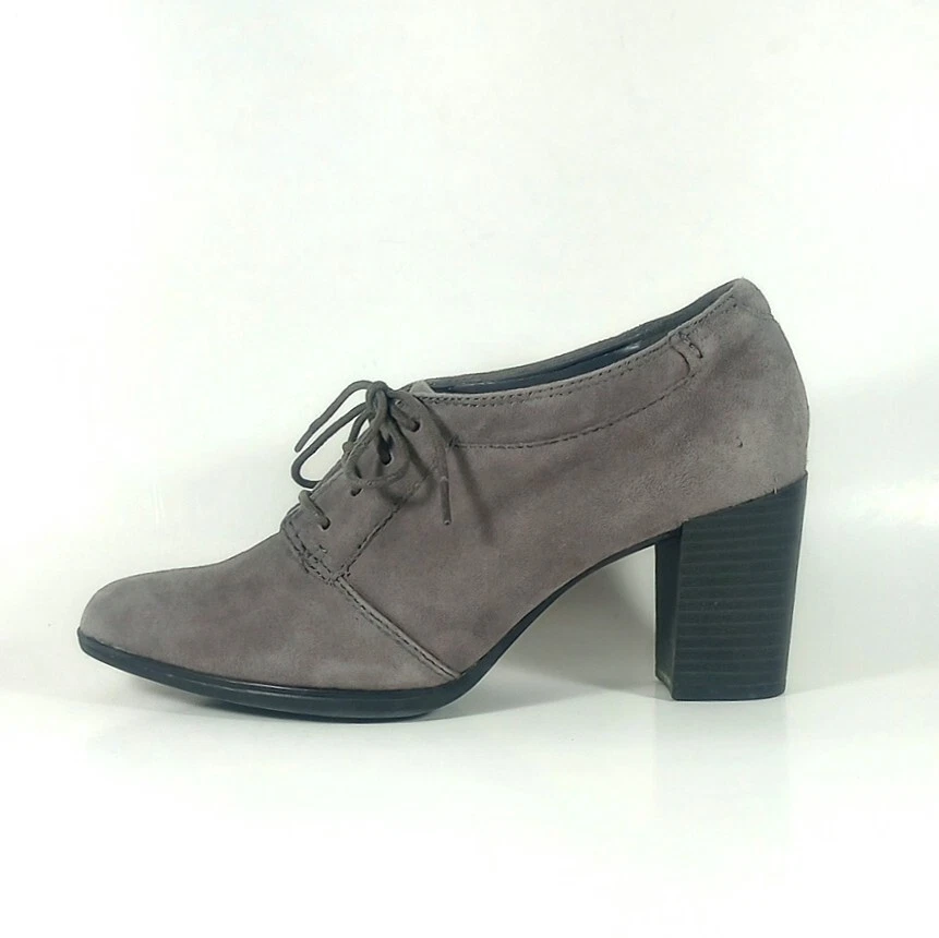 Clarks Collection Araya Hale Mujer Talla 6.5M Gris Gamuza Tacón Bloque Zapatos  Foto 4 de 4