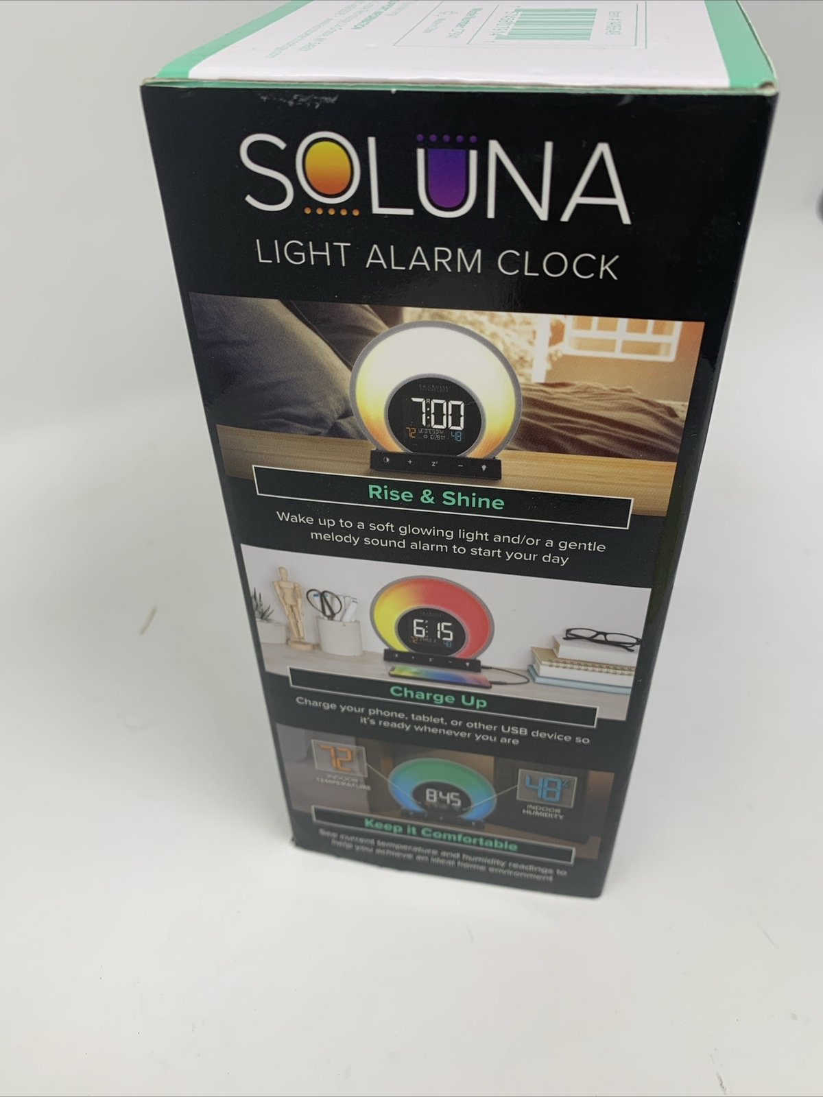 La Crosse Digital  Alarm Clock  Mood Lighting With Temperature USB Port, Large