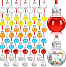 100 Pcs Christmas Booze Balls Plastic Fillable Ball Ornament Christmas Hanging O