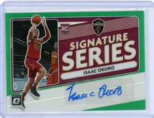 2020-21 Donruss Optic Signature Series Green Prizm Rookie #SS-IOK Isaac Okoro