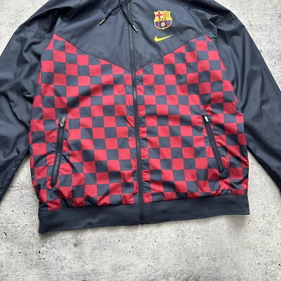 Nike FC Barcelona Full Zip Rain Jacket Navy Men's Size L | eBay