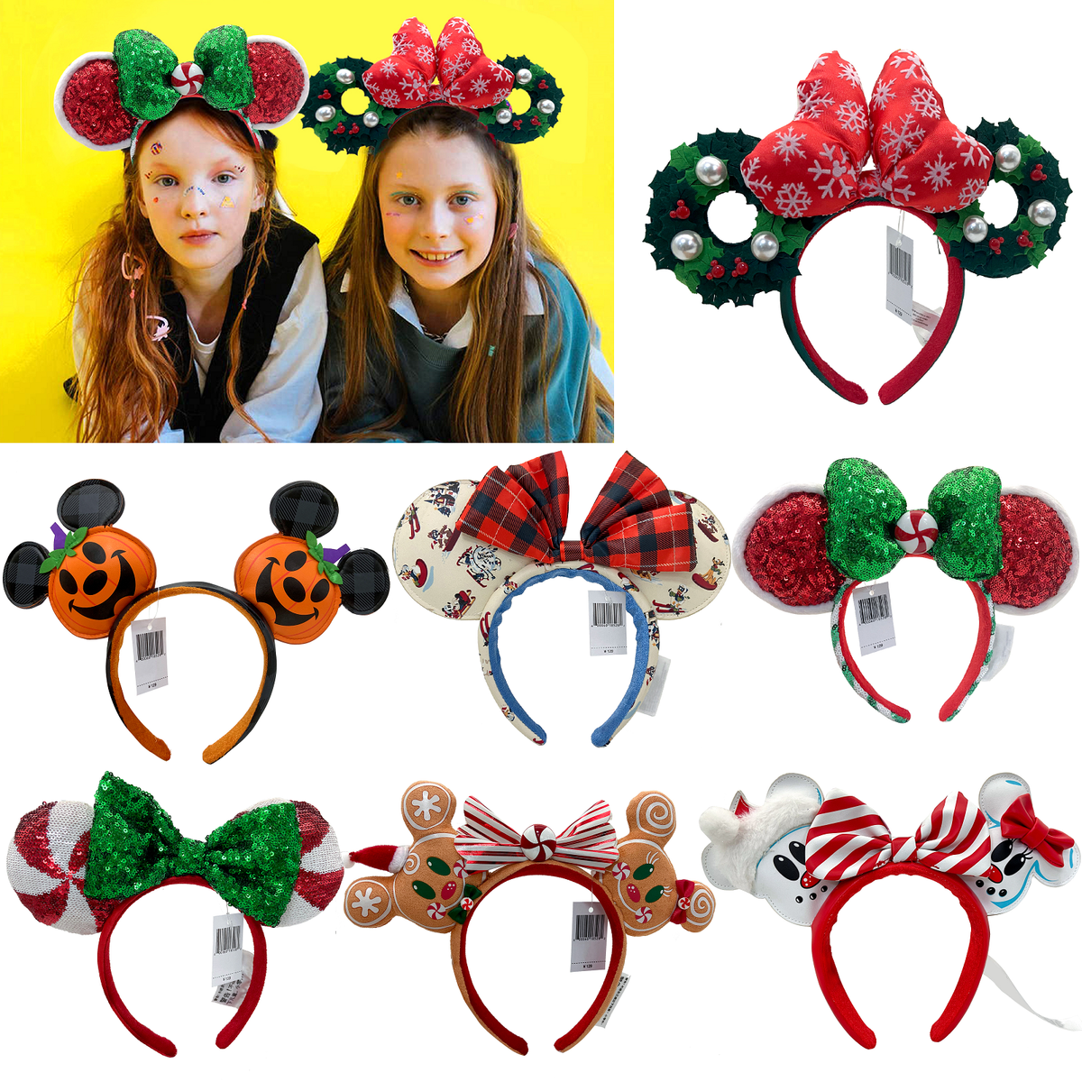 Disney Parks Christmas Green Red Xmas Gingerbread Bow Minnie 