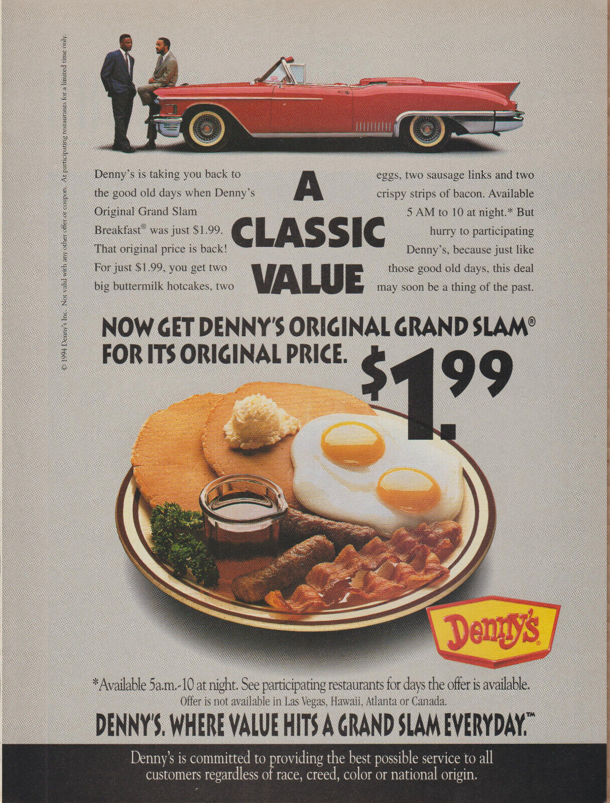 Vegas Denny's a grand slam with diners, Food