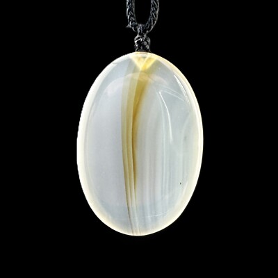Untreated Natural Agate Pendant ''Golden Veil Essence'' Unique Nature Look