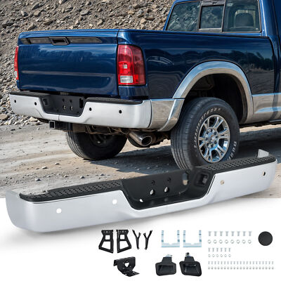 NEW For 2013-2018 RAM 2500 3500 W/Sensor Unassembled Chrome Rear Bumper Assembly