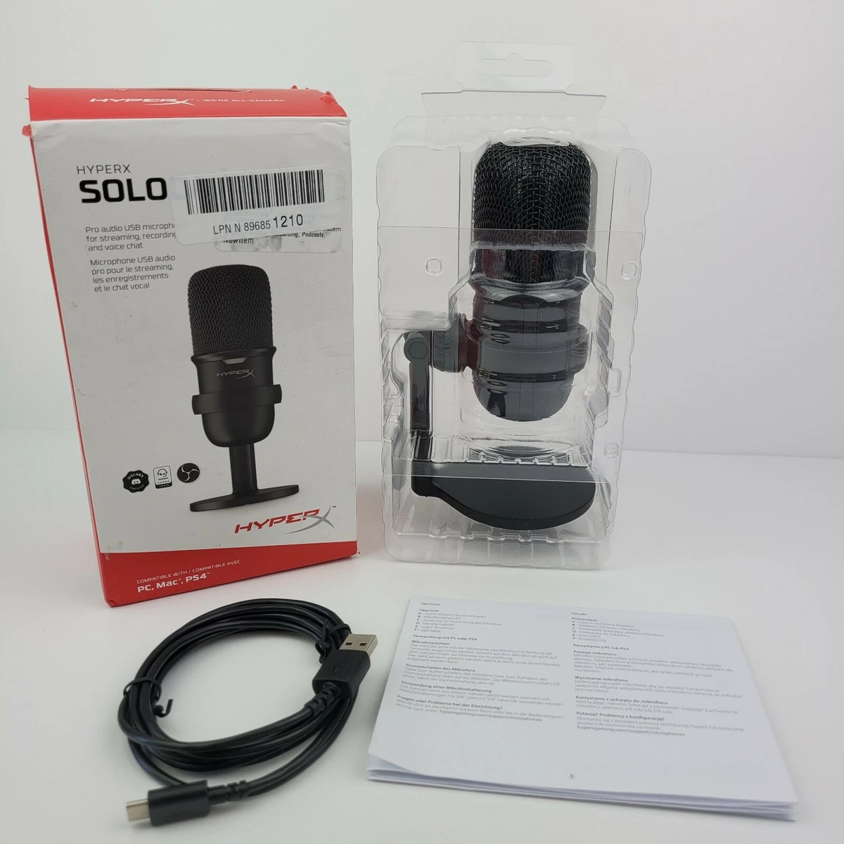 HyperX SoloCast USB Condenser Gaming Microphone for Streaming, Gaming, Compatibl